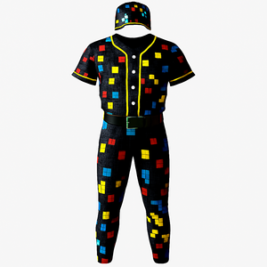 Men's Baseball Uniform Set Camouflage Print Short Sleeve Jersey Pants <b>Hat</b> Fitted Quick Dry Breathable UV Protection 100% - Product Image 4