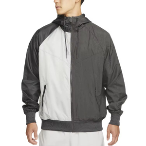 Chaqueta Bomber con Capucha para Hombre, Diseño Color Block, Cortavientos, Poliéster, Casual, Cierre de Cremallera, Corte Regular, para Otoño - Product Image 1