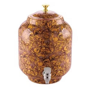 Elegant Enamel Printed Copper Water <b>Dispenser</b> Designer Water Storage Unit with Tap Perfect for Home Kitchen and Hospitality - Product Image 2