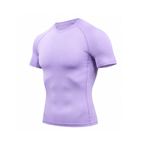 T-shirt de compression personnalisé pour homme, séchage rapide, extensible, pour la gym, le fitness, l'entraînement sportif, sous-vêtement de sport, haut d'entraînement athlétique, fournisseur OEM - Product Image 5