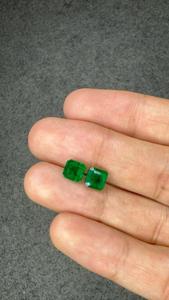 Paire de pierres précieuses en émeraude naturelle de Zambie de 2,81 carats, taille carrée octogonale, vert vif, pierres précieuses en vrac pour bijoux fins, bague, boucles d'oreilles - Product Image 3