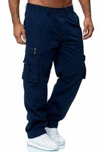 Men's New Unisex <b>Cargo</b> <b>Pants</b> Multi-Pocket Casual Corset Elastic Waist Fitness Style Skinny Leggings <b>Waterproof</b> Cotton Fabric - Product Image 3