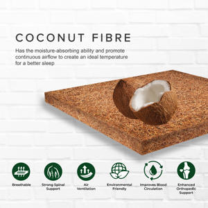 Colchón Ortopédico de Doble Resorte con Bobinas de Postura, Fibra de Coco, Tela Anti-Chinches, Soporte Espinal, Duradero para Personas de Talla Grande - Product Image 6