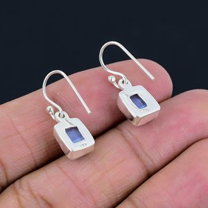 Direct Factory Suppliers Blue Lace Agate Gemstone 925 Sterling <b>Silver</b> Handmade Boho Drop <b>Dangle</b> <b>Earrings</b> Wedding Party - Product Image 4