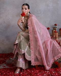 ชุดเดรสเปิดไหล่สวยงาม 606 แบบ พร้อมกางเกงขายาวทรงพลัซโซสำหรับเด็กผู้หญิง โดย WS ปากีสถาน - Product Image 4