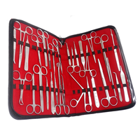 Kit de 112 Piezas de Instrumentos Veterinarios para Cirugía Menor, Juego de Herramientas Quirúrgicas de Acero Inoxidable, Pinzas, Tijeras, Bisturí, Sondas, CE