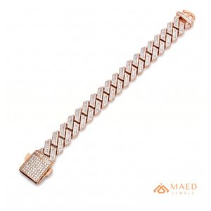 Pulsera de Cadena Fina con Moissanita en Oro Rosa, Joyería de Moda de Los Ángeles, Regalo Elegante para Uso Diario - Product Image 1