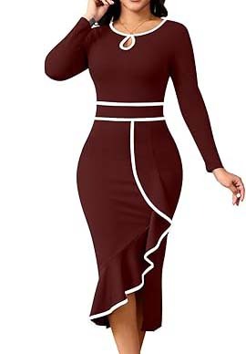 fitting straight dress styles Straight Dress Styles With Neck Fitting Straight Gown With Puff Sleeves And V Neck Shape By Semasa