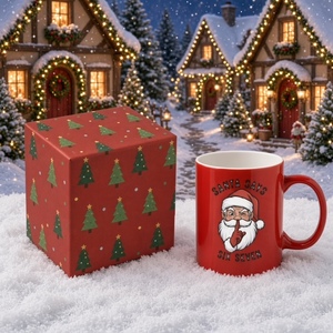 Taza de Cerámica Navideña de 330 ml al por Mayor, Diseño de Papá Noel, Caja de Regalo, Taza de Café, Ideal para Regalo Navideño, OEM, ODM, Etiquetas Privadas - Product Image 3