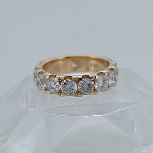 Bague empilable en diamant rond cultivé en laboratoire pour femmes, or massif 14 carats, bague surprise, cadeau de fiançailles moderne pour petite amie - Product Image 1