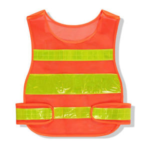 Chaleco de Seguridad Reflectante de Alta Visibilidad Unisex, Naranja, Poliéster, Ropa de Trabajo - Product Image 1