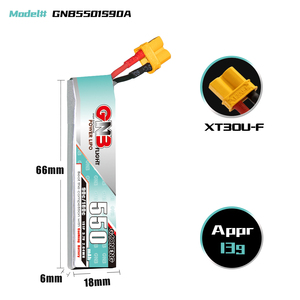 <span class=keywords><strong>Batteria</strong></span> LiPo GNB GAONENG ad Alte Prestazioni per Droni FPV, 1S 550MAH 3.7V 90C con Connettore XT30/GNB27, per Mini Droni FPV e Quadricotteri RC - Product Image 2