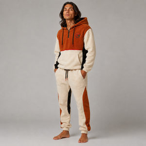 Ensemble de survêtement en polaire pour homme, vêtements décontractés, tissu doux et chaud, sweat à capuche et pantalon, coupe confortable, ensemble de survêtement en polaire de qualité supérieure pour homme - Product Image 3