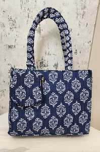 Sac fourre-tout en coton imprimé, sac à main matelassé à bandoulière, fermeture éclair, grande capacité pour les voyages et l'usage quotidien - Product Image 3
