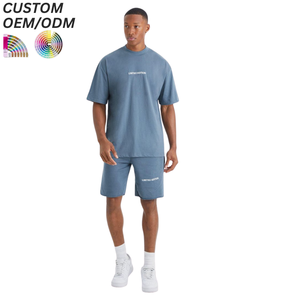 Conjunto de Dos Piezas de Verano para Hombre, Camiseta y Pantalones Cortos de Algodón Transpirable, Tejido de Punto, Informal, con Logotipo Personalizado, Soporte OEM y ODM para Suministro al por Mayor - Product Image 6