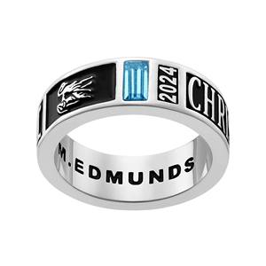 Anillo de Graduación Personalizado de Plata Esterlina 925 para Mujer, Anillo de Ceremonia para Estudiantes de Secundaria y Universidad - Product Image 1