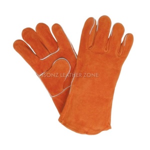 Gants de soudure en cuir, résistants à la chaleur et au feu, mitaines pour barbecue, four, grill, cheminée, TIG, MIG, cuisson, fourneau, poêle, pot - Product Image 2