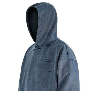 Stylish Premium Distressed <b>Hoodies</b> For Men Streetwear Pullover With Washed Finish For Daily Wear - Product Image 6