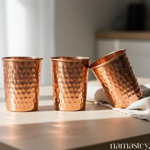 Copper <b>glass</b> <b>set</b> wholesale bulk supplier factory custom branding export drinkware reusable durable manufacturer india - Product Image 2