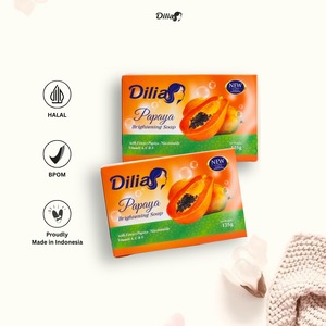 Savon en barre DiLia à la papaye 125g, éclaircissant et blanchissant la peau, nettoyage en profondeur pour adultes et tous types de peau - Product Image 2
