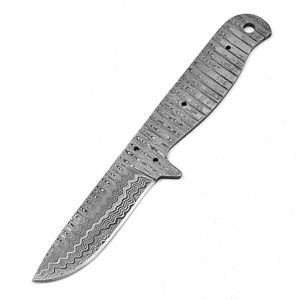 Cuchillo de Caza y Camping de Acero de Damasco de Alta Calidad, Forjado a Mano, Hoja Recta, Grado Industrial DIY, en Blanco para Forja Artesanal - Product Image 4