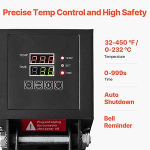 เครื่องรีดร้อนขนาด 15 x 15 นิ้ว ให้ความร้อนเร็วและสม่ำเสมอ แรงดันสูง ดีไซน์อุตสาหกรรมแบบดิจิทัล ใช้งานง่ายสำหรับเสื้อยืด - Product Image 4