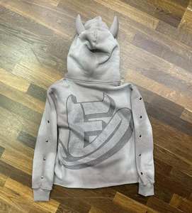 Custom Heavyweight <b>Rhinestone</b> Zip Up Hoodie Letter Pattern Winter Hooded <b>Jacket</b> for Men - Product Image 4