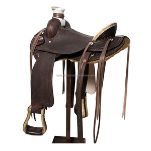 อานหนังแท้แกะสลักด้วยมือพร้อมที่นั่งร้อนเครื่องมืออาน Roping ตะวันตกมาพร้อมชุดหางเสื้อกระบอกอาน - Product Image 4