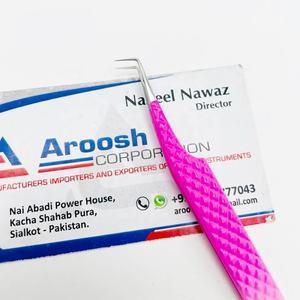 Haute qualité Double ton 90 degrés pince à épiler en acier inoxydable Extensions de cils pince à épiler droite pointue outil de beauté durable - Product Image 5