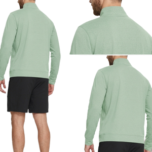 Sudadera barata con cremallera de un cuarto para hombre, con logo personalizado, 100% poliéster, ropa cómoda para estar en casa, sudadera básica de mezcla de algodón con cremallera de un cuarto para hombre - Product Image 6