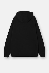 เสื้อฮู้ดดี้ผู้ชายสีดำทรงโอเวอร์ไซส์ ผ้าฟลีซหนา 480GSM สไตล์สตรีทแวร์ พร้อมปักโลโก้ตามสั่ง กระเป๋าหน้า ใส่ได้ทั้งชายและหญิง สไตล์อเมริกัน - Product Image 5