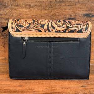 Wholesale Custom Luxury Hand Tooled Leather Crossbody Bag Quilted Shoulder Bag Women's High Quality Cow Leather Clutch <b>Handbags</b> - Product Image 5