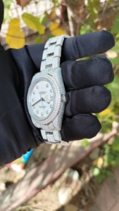 Reloj Mecánico de Lujo con Moissanita y Caja y Brazalete con Incrustaciones de Diamantes, Diseño Deportivo Moderno para la Moda Urbana - Product Image 3