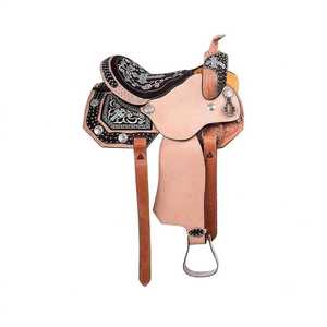 Selle Western en cuir avec incrustations florales, conchos turquoise, quincaillerie en laiton, arceau en bois, durable, couleur personnalisable, prête à être expédiée - Product Image 4