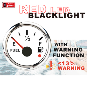 เครื่องวัดไฟฟ้าอัตโนมัติ52มม. 2นิ้วเข็มเตือนแผ่นหน้าสีขาวมาตรวัดระดับน้ำมันเชื้อเพลิงสำหรับรถบรรทุกรถบรรทุกหนักทางทะเล - Product Image 2