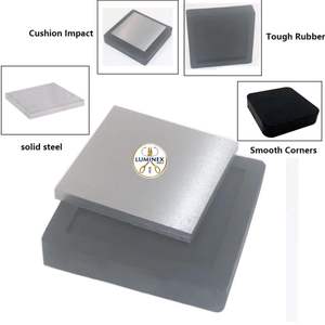 Bloc d'emboutissage en acier plat pour bijoutiers avec bloc en caoutchouc et marteau d'emboutissage pour la réparation de bijoux, l'emboutissage des métaux - Product Image 2
