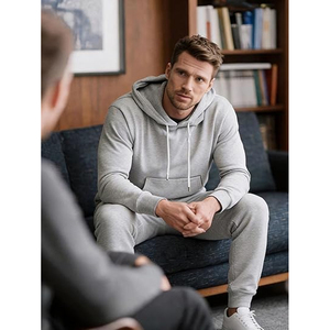 Men Cotton Tracksuit Outfit Full Sleeve Hoodie and Jogger Pants Casual Gym Sportswear Training Daily Wear - Product Image 6