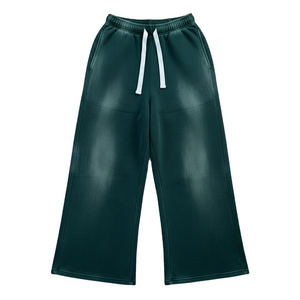 Jogging décontracté pour homme, coupe large et taille haute, 100 % coton délavé à l'acide, avec cordon de serrage et poches latérales, séchage rapide - Product Image 3