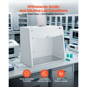 Cappa aspirante da laboratorio canalizzata con luce LED, pre-filtro G1, area di lavoro 19.69 x 41.54 x 27.56 pollici, attrezzatura di scarico per uso professionale - Product Image 4