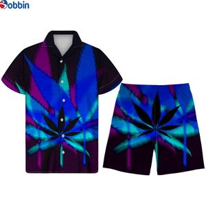 Soldes d'été : Ensemble Homme Confortable et Respirant – Collection Été Personnalisée – Chemise Boutonnée à Manches Courtes et Pantalon de Plage - Product Image 3