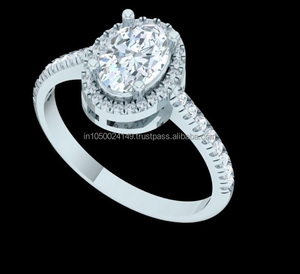 Anillo de Diamante Cultivado en Laboratorio Vintage para Mujer, Plata de Ley 925, Regalo de Compromiso, Aniversario, Boda, Engaste de Bisel, Halo Dorado, Joyería Fina - Product Image 2