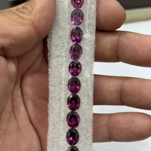 Best Quality Natural Rhodolite <b>Garnet</b> Oval Cut 18 Piece Set 38 Carat 7x9mm Madagascar Loose Gemstones for Tennis <b>Bracelet</b> - Product Image 4