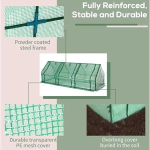 Invernadero Portátil Mini Túnel 9L X 3W X 3H para Exteriores con Puertas con Cremallera y Cubierta Impermeable/UV para Jardín - Product Image 6