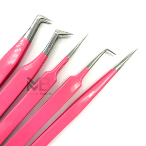 Pinces à cils professionnelles en acier inoxydable, pointes personnalisées, antistatiques, durables, pour extensions de cils - Product Image 4