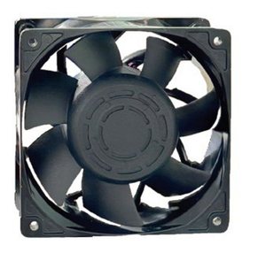 Ventilador axial con rodamientos de bolas, aspas de plástico y carcasa de aluminio, D12038D(A)-K, 120x120x38mm, CC 12V/24V/48V, para equipos industriales. - Product Image 1
