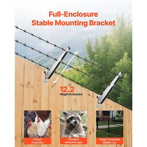 Confezione da 10 Estensori per Pali di Recinzione con Filo Spinato, Montaggio su Superficie Piatta 12.2, in Acciaio Zincato, per Recinzioni, Tralicci e Cancelli - Product Image 6