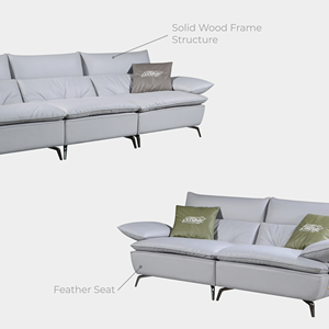 Canapé sectionnel inclinable Goodnite, durable, écologique, confortable, design minimaliste, revêtement en tissu, mousse haute densité - Product Image 2