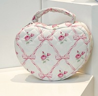 Tas Pernikahan Baru Berbentuk Hati Netral Gender, Kapasitas Besar, Motif Bunga Kecil, Kain Katun Berlapis Portabel, Desain Lucu
