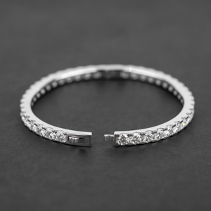 Elegant <b>Sterling</b> <b>Silver</b> Tennis <b>Bracelet</b> with Brilliant Round Cut Stones Classic Luxury Jewelry Gift for <b>Women</b> Style Premium - Product Image 2