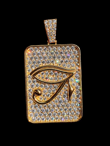 Pendentif œil de luxe en argent 925 plaqué or 22 carats avec diamant Moissanite, micro-pavé, style Iced Out, unisexe, pour usage quotidien - Product Image 3
